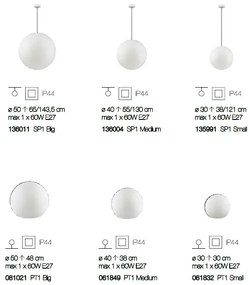 Pendul iluminat exterior cu protectie IP44, diametru 50cm SOLE SP1 BIG 136011