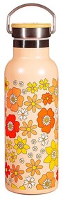 Sticlă pentru copii portocalie din oțel inoxidabil 500 ml 70s Floral - Sass &amp; Belle