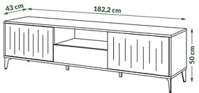 Comodă TV RONJA cu sertar, taupe/negru