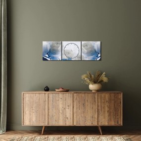 Tablou - Trandafir alb (cu ceas) (90x30 cm)