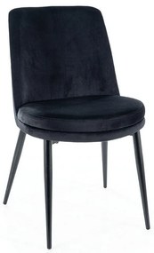 Scaun de bucaterie Kayla Velvet, negru