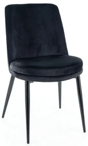 Scaun de bucaterie Kayla Velvet, negru