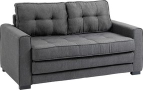 HOMCOM Canapea Extensibilă din Material Textil 2 Locuri cu Capitonaj și Arcuri, 151x75x85 cm, Gri | Aosom Romania