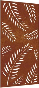 vidaXL Decorație perete de grădină 105x55 cm design frunze oțel Corten