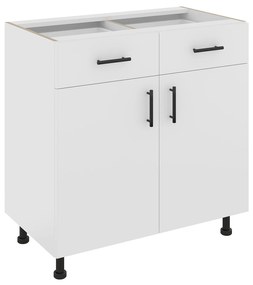 Corp Baza Karo, 2 Sertare, 2 Usi, Alb, 80 x 50 x 80 cm