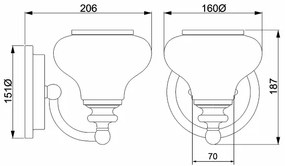 Aplică LED pentru baie Hinkley HK-AINSLEY1-BATH-BB AINSLEY 1xG9/3W/230V IP44