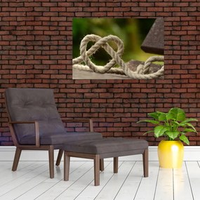 Tablou inima din frânghie (90x60 cm)