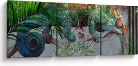 Tablou - Cameleon (cu ceas) (90x30 cm)