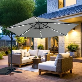 Umbrelă de soare reglabilă AVENBERG SUNNY LED 300, diametru 3M, gri