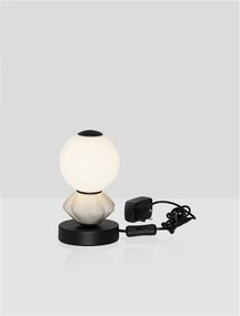 Veioza LED decorativa ceramica gri, alb, PALLINA