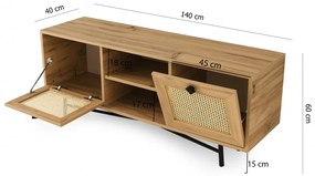 Comoda TV Begonya140 Oak-Negru