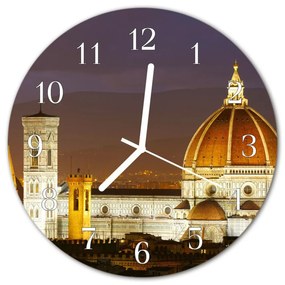 Ceas de perete din sticla rotund Basilica Arhitectura multi-colorat