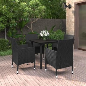 vidaXL Set mobilier de grădină cu perne 5 piese poliratan &amp; sticlă