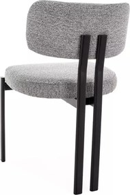 Scaun tapitat Misaki 254 gri/negru mat - H81 cm