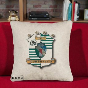 Perna Personalizata CSC Dumbravita Fotbal, 40x40 cm, Bej Canapea, Husa Detasabila, Perna Inclusa, BEKZ®