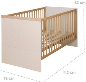 Pătuț bej/în culoare naturală cu înălțime reglabilă 70x140 cm Jil – Roba