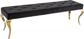Banca eleganta Modern Barock 170cm, negru / auriu