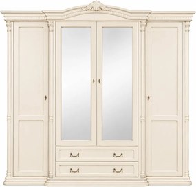 Dulap lemn masiv Briston 4 usi si 2 sertare, 240 × 68 × 233 cm