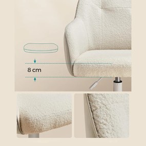 Scaun de birou SABINA, max. 110 kg, alb/bej SongmicsHome