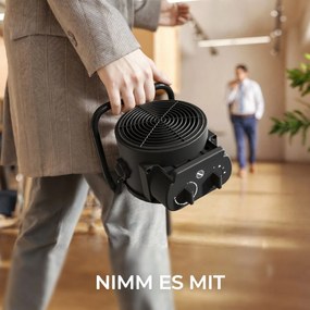 HOMCOM Încălzitor electric reglabil cu 3 moduri, 21.5x15.8x22 cm, Negru | Aosom Romania