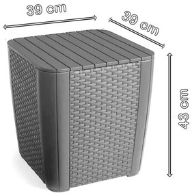 Set de mobilier de grădină Corfu Love duo cu masă Luzon grafit