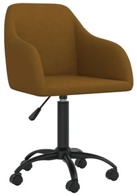 3089829 vidaXL Scaune de sufragerie pivotante 6 buc, maro, catifea