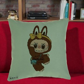 Perna Personalizata Kabuda Maro cu Funda Aurie, 40x40 cm, Verde, Husa Detasabila, Perna Inclusa, BEKZ®