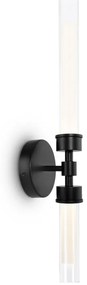 Aplica LED de perete design modern Stelo negru, transparent