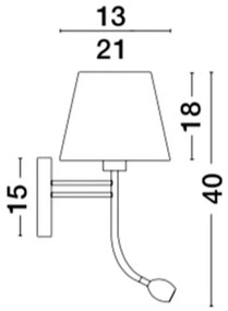 Aplica perete cu reader LED design modern Valencia NVL-8127401