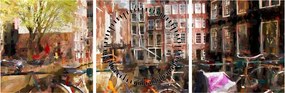 Tablou - Amsterdam (cu ceas) (90x30 cm)
