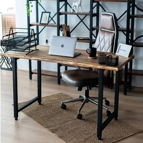 Masa bucatarie  lemn,Solid Wood, natural-negru,140x60x75 cm, 30077