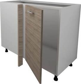 Corp Baza Colt Lecce, Stejar Sonoma Inchis/Alb, 98 x 50 x 80 cm