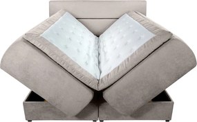 Pat matrimonial, Bergen Memory, 160x200 cm, cu spatiu pentru depozitare, Taupe