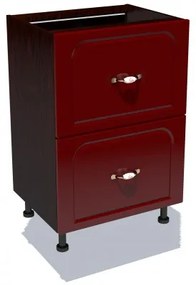 Corp inferior 50 cu 2 sertare metalice pentru greutate Zebra MDF tulip rosu