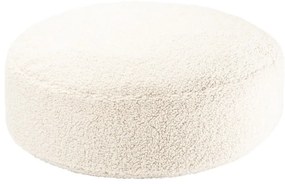 Fotoliu puf pentru copii crem cu tapițerie din țesătură bouclé Round – Wigiwama