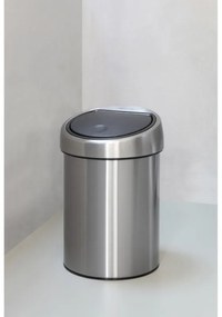 Cos de gunoi Brabantia Touch Bin 647217, 3 L, Deschidere lina si silentioasa, Montare pe perete, Rezistent la amprente, Inox