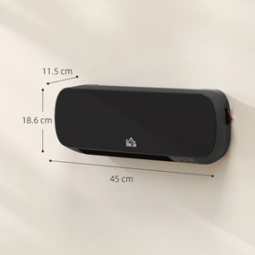 HOMCOM Aerotermă Electrică de Perete cu Telecomandă și Timer 12h, Negru | Aosom Romania