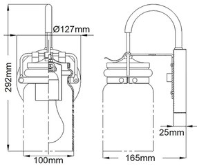 Aplică BRINLEY 1xE27/60W/230V crom mat Elstead KL-BRINLEY1-NI