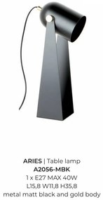 Veioza, Lampa de birou neagra ARIES