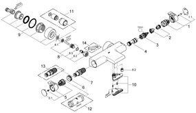 GROHE 34174001 - Baterie termostatată pentru cadă GROHTHERM 2000, 172 mm, crom lucios
