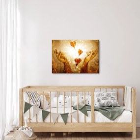 Tablou - pictura mâinilor pline de dragoste (70x50 cm)