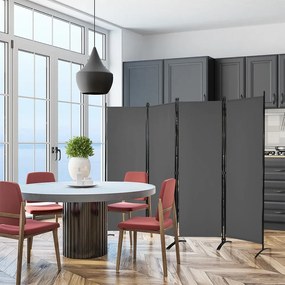 Paravan cu 4 panouri 173 cm gri