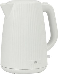 HOMCOM Fierbător Electric 1,7L 2025W cu Filtru Anticalcar Detașabil Oprire Automată Bază Rotativă 360° Crem | Aosom Romania