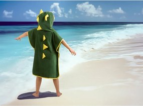 Poncho pentru copii verde din bumbac Joep – Good Morning