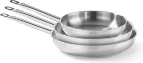 Tigaie profesionala din inox, 24 cm diametru x 4,5 cm inaltime, Hendi Profi Line, potrivita pentru toate sursele de caldura,