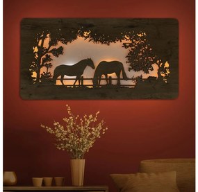 Li-Go 5012/B/4 – Decorațiune LED de perete, 10W/5V, 30000 mAh, 120x60 cm, stejar