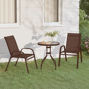 318776 vidaXL Set mobilier bistro de grădină, 3 piese, maro