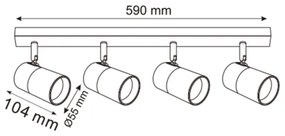 Spot Zuma Line 2204BD-4-BK FORI 4xGU10/50W/230V negru/auriu