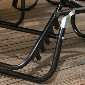 Outsunny Set 2 șezlonguri pliante cu parasolar, spătar reglabil în 5 trepte, Gri închis | Aosom Romania