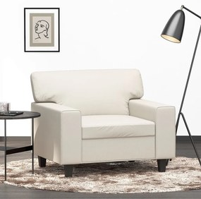 349000 vidaXL Canapea de o persoană, crem, 60 cm, piele ecologică